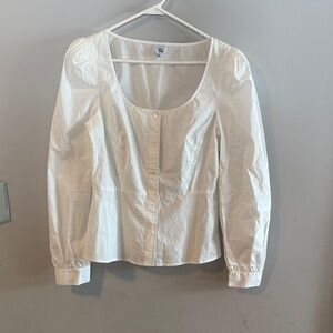 Elegant White Button-Down Blouse